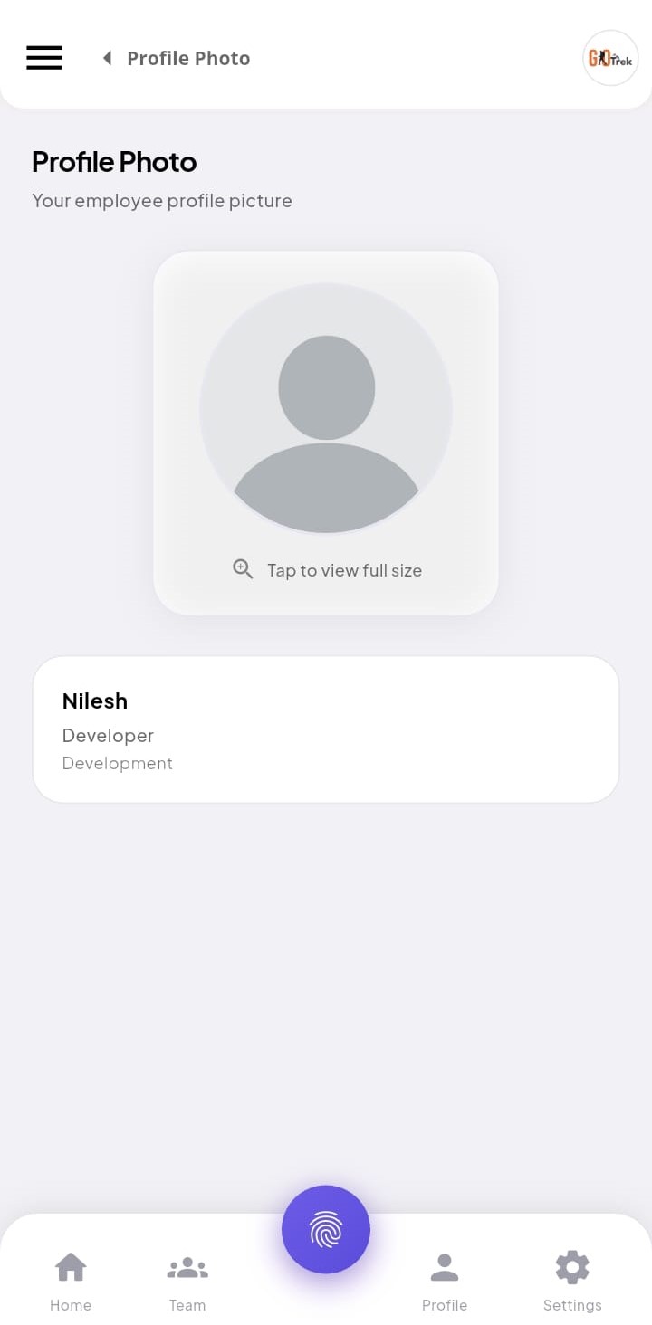 PayrollX employee app update profile photo screen